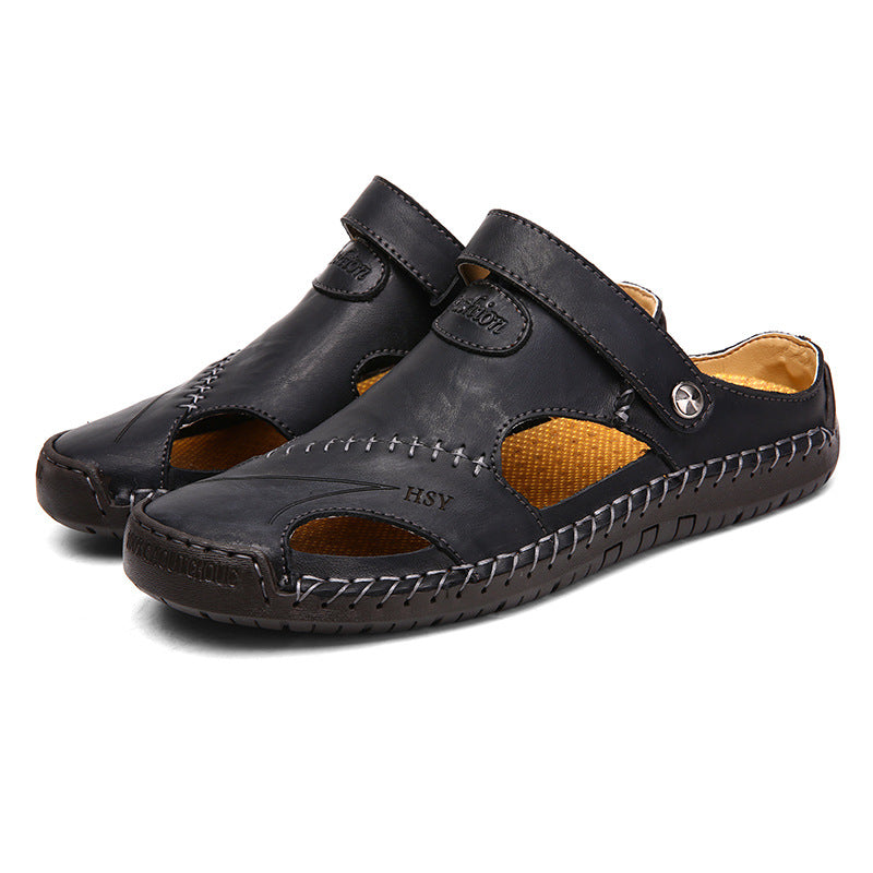 💥Large Size Soft Leather Men's Breathable Outdoor Sandals