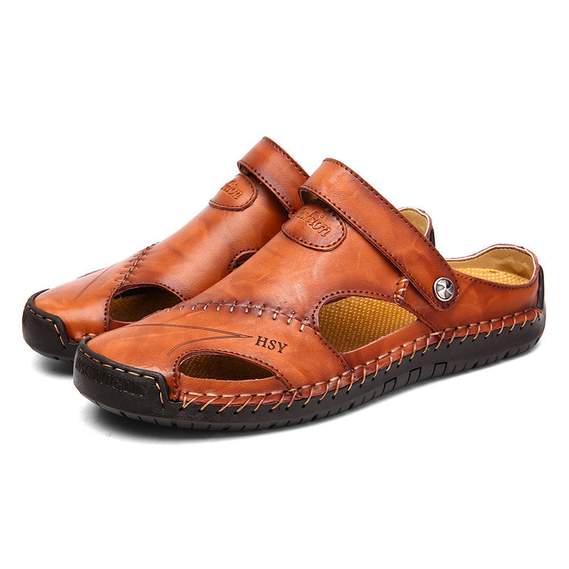 💥Large Size Soft Leather Men's Breathable Outdoor Sandals