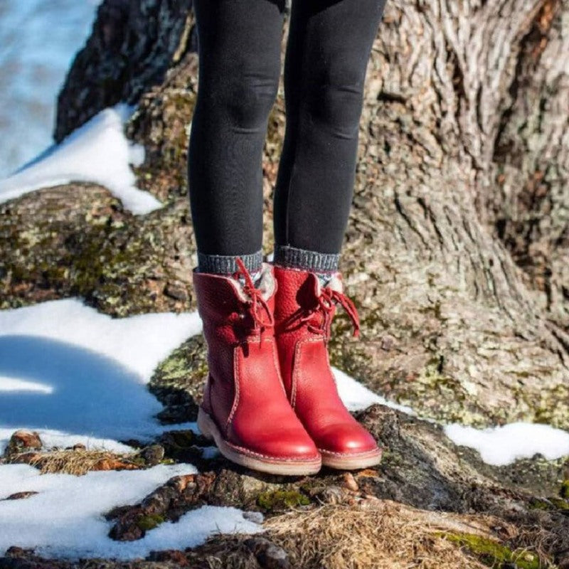 🔥Wyprzedaż ostatniego dnia 50% zniżki – wodoodporne, skórzane ortopedyczne buty śniegowe z podszewką z polaru