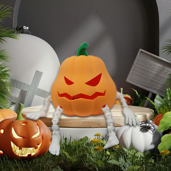 🎃Śliczna Halloweenowa lampa w kształcie dyni z artykulacją💡