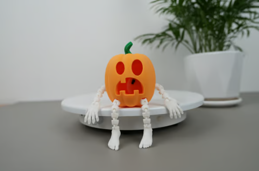 🎃Śliczna Halloweenowa lampa w kształcie dyni z artykulacją💡