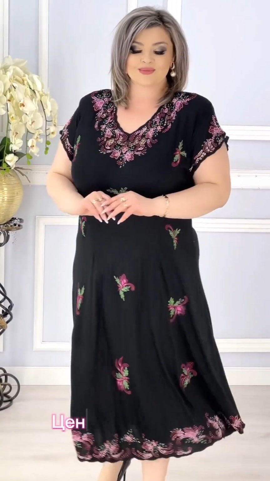 [50% TANIE][S-5XL]Elegancka sukienka w kwiaty z nieregularnym dołem