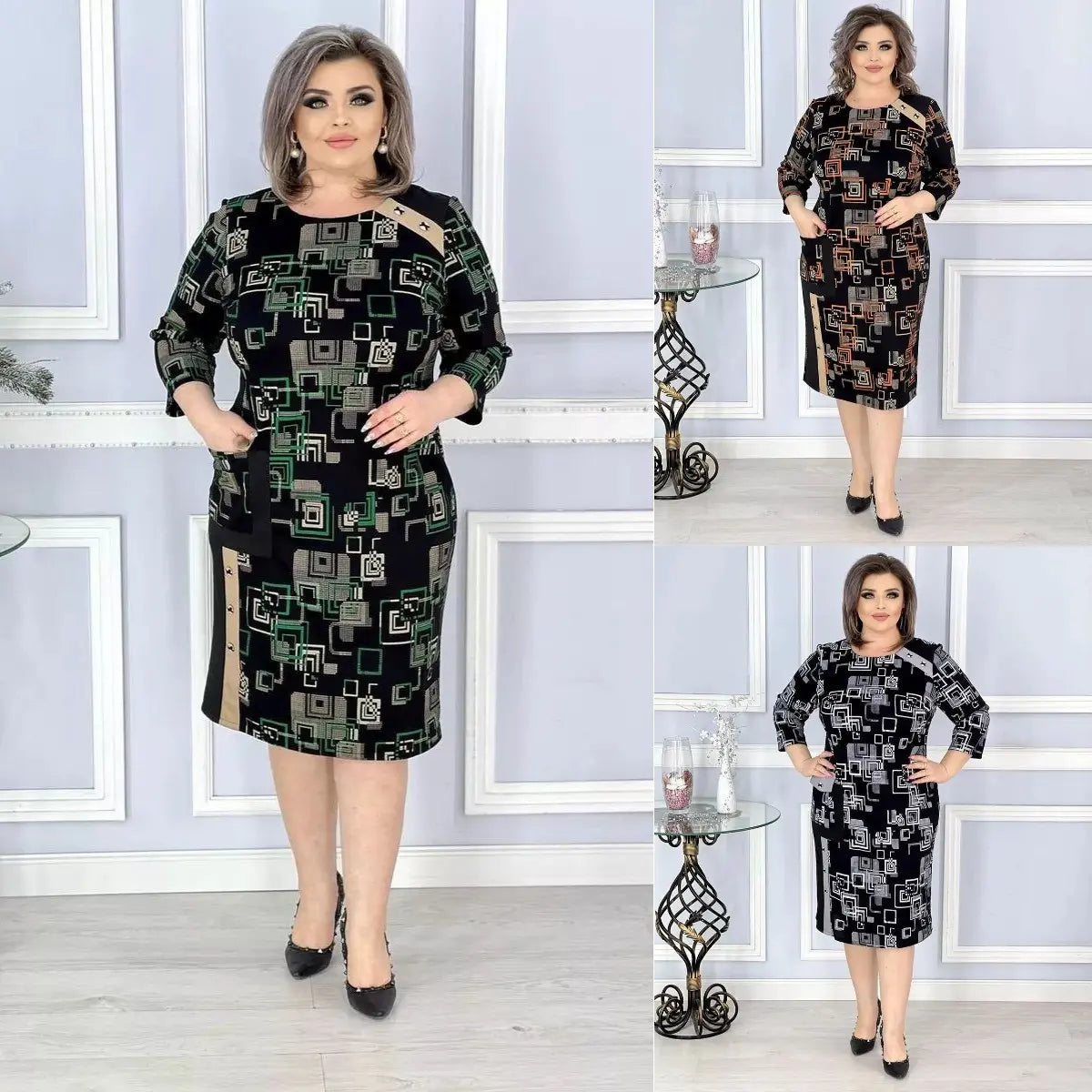 🍑😍【S-5XL】Rochie fermecătoare de toamnă de mărime mare