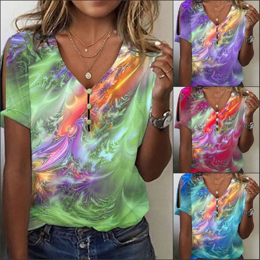 🌈🌈 Casualowy T-shirt z krótkim rękawem z serii Ambilight 💜🩷