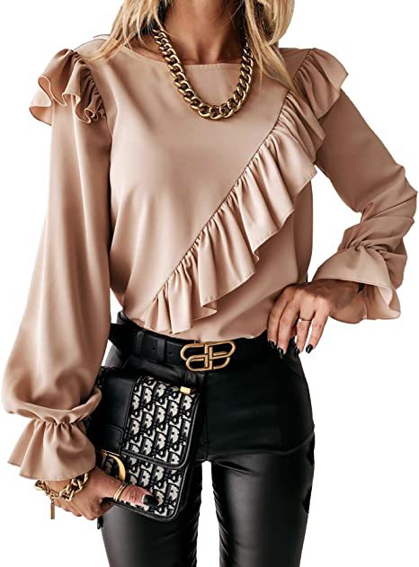 🍹Elegant shirt long sleeve keyhole top for women