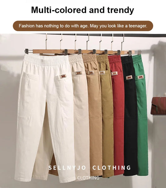 ✨️☁️LAST DAY SALE 49% OFF✨️☁️Women's Elastic Waist Cotton Pants