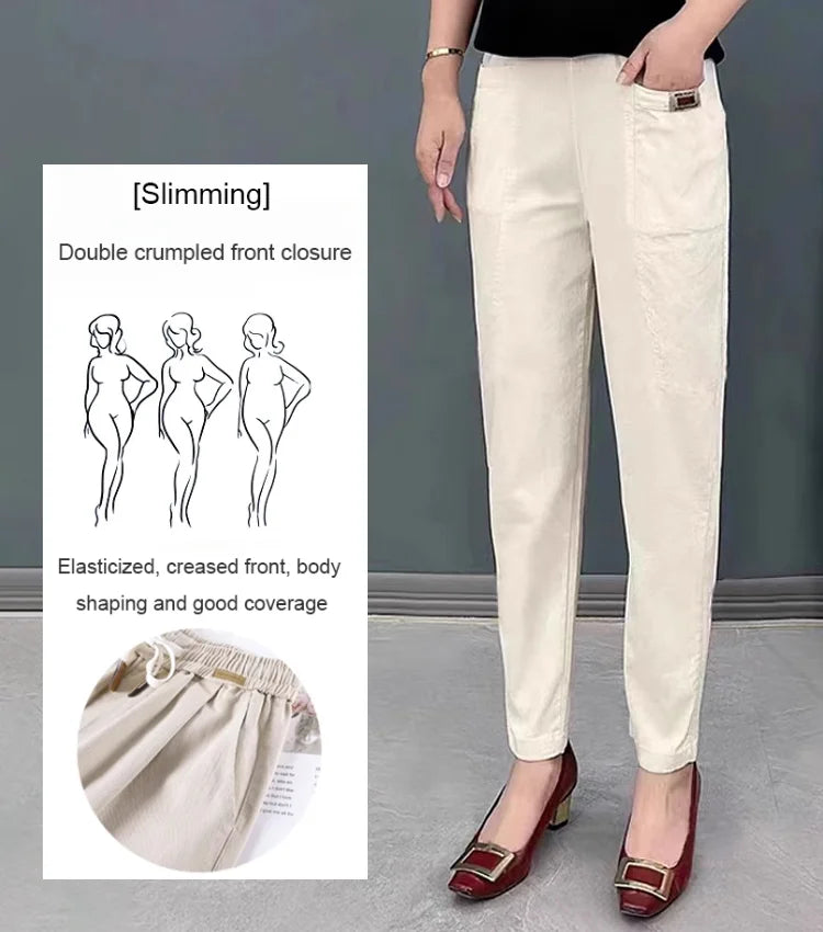 ✨️☁️LAST DAY SALE 49% OFF✨️☁️Women's Elastic Waist Cotton Pants